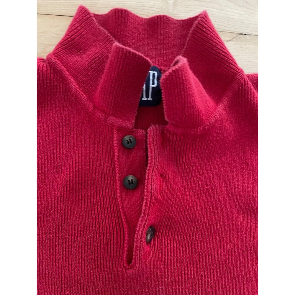 Vintage GAP Red Cotton Knit Sweater Men XL Rugby Polo Streetwear Preppy Heritage - Picture 5 of 12